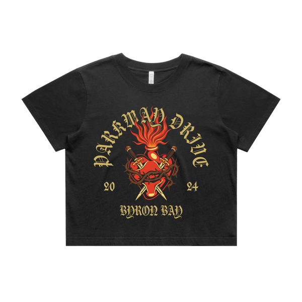 parkway drive Burning Heart Women's Crop T-Shirt