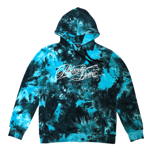 parkway drive Deep Blue Tie Dye Pullover Hoodie