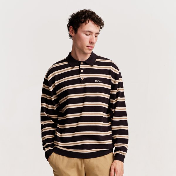 Parlez Clothing Aspen L/S Polo Knit Black