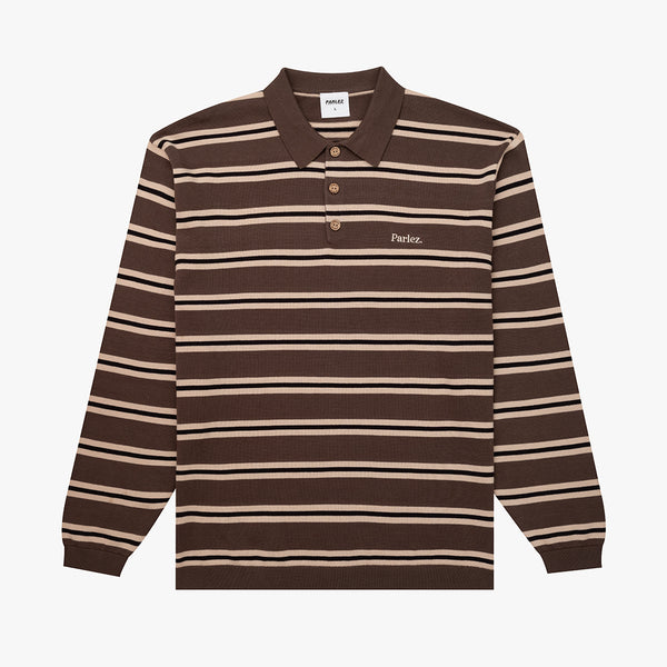 parlez clothing Aspen L/S Polo Knit Moss