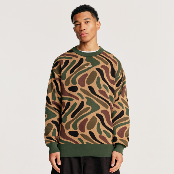 Parlez Clothing Blend Camo Knit Coffee Camo