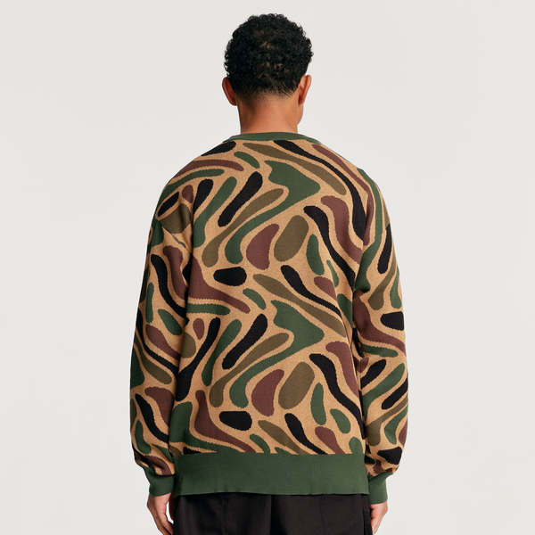Parlez Clothing Blend Camo Knit Coffee Camo