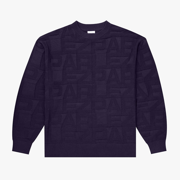 parlez clothing Block Crew Knit Midnight