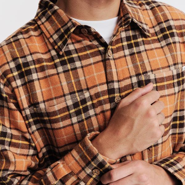 Parlez Clothing Fernley Shirt Orange Check