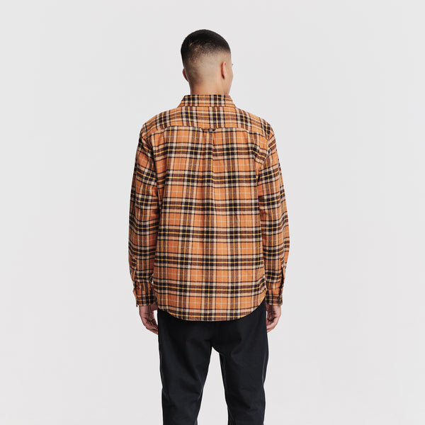 Parlez Clothing Fernley Shirt Orange Check