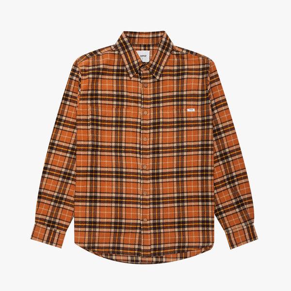 parlez clothing Fernley Shirt Orange Check