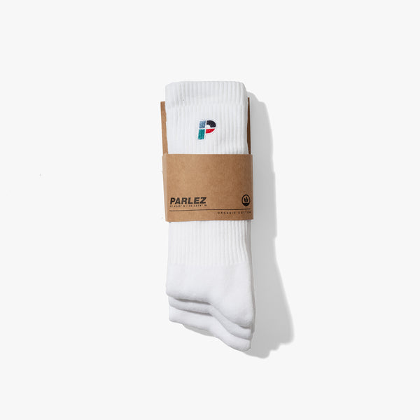 parlez clothing Lewis 3 Pack Socks White