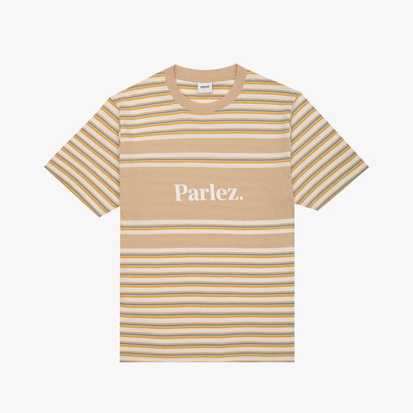 parlez clothing Solar Stripe T-Shirt Greige