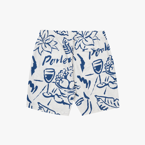 Parlez Clothing Tidal Shorts White/Cobalt