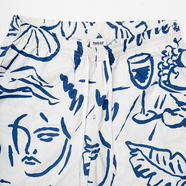 Parlez Clothing Tidal Shorts White/Cobalt