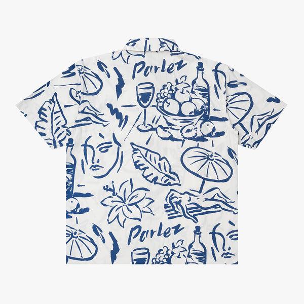 Parlez Clothing Unwind S/S Shirt White/Cobalt
