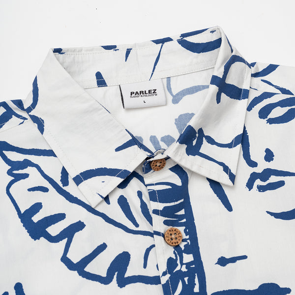 Parlez Clothing Unwind S/S Shirt White/Cobalt