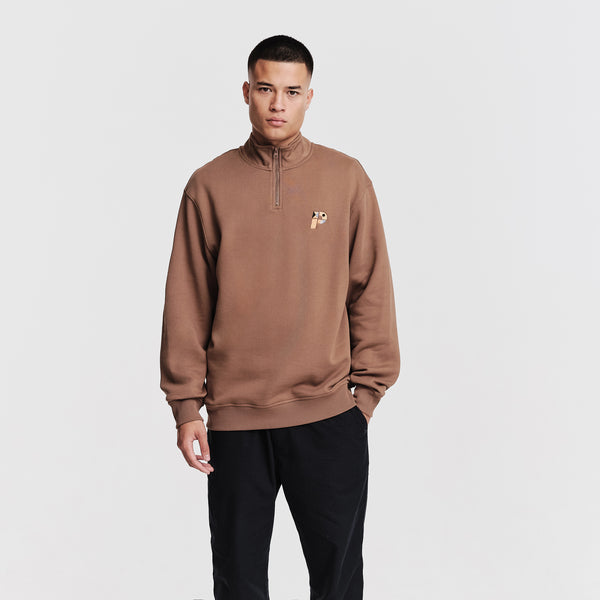 Parlez Clothing Warner 1/4 Zip Shitake