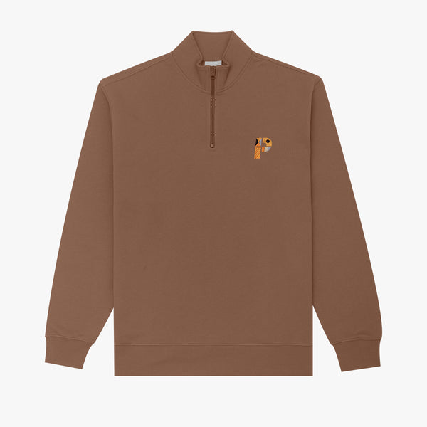 parlez clothing Warner 1/4 Zip Shitake