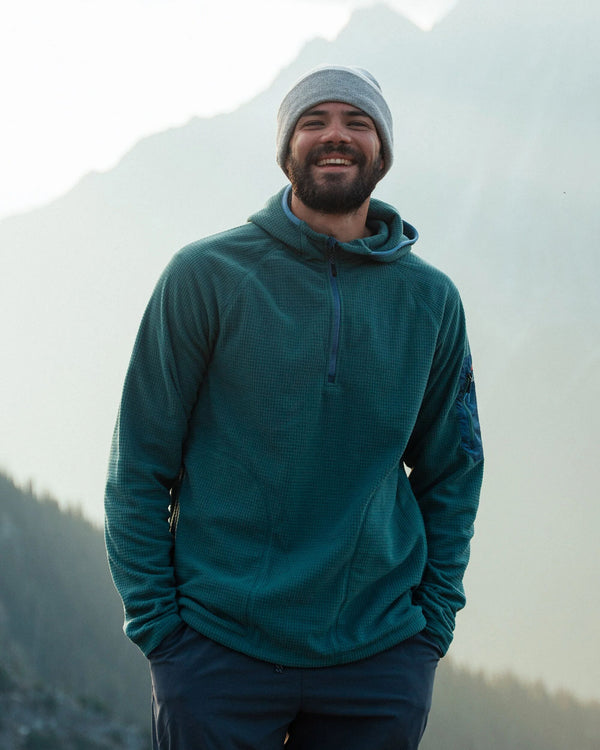 Passenger Men's Forestscape Recycled Grid Fleece Hoodie