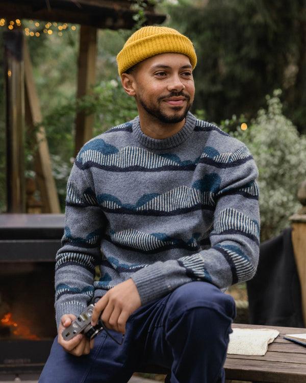 Passenger Men's Seafoam Patterned Knitted Jumper