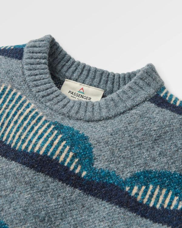 Passenger Men's Seafoam Patterned Knitted Jumper
