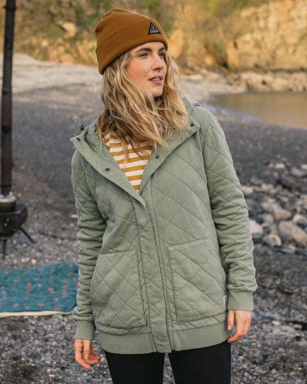 Passenger Women's Clementine Recycled Quilted Popper Up Hoodie