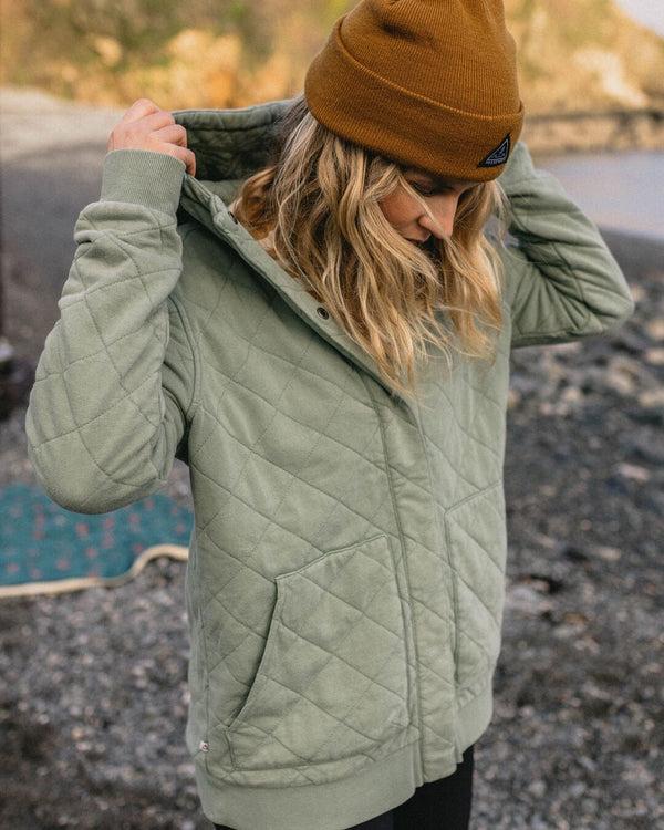 passenger Women's Clementine Recycled Quilted Popper Up Hoodie