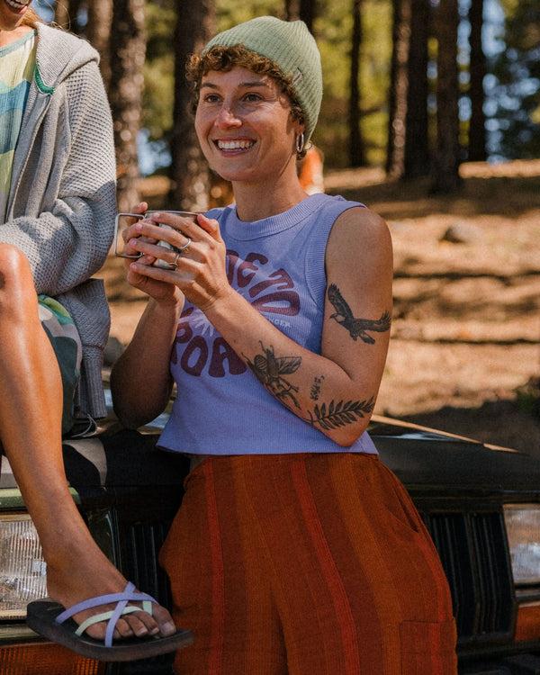 Passenger Women's Easy Days Ribbed Graphic Cropped Vest