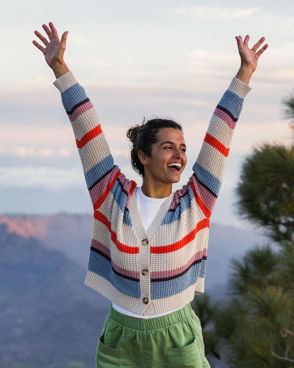 passenger Women's Reflection Open Knit Stripey Cardigan