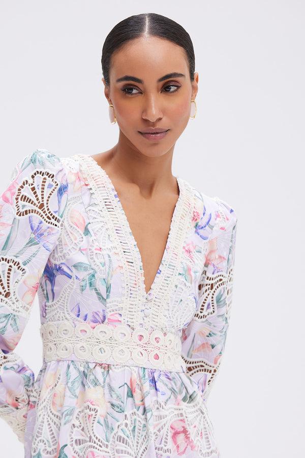 Patbo AMARYLLIS EMBROIDERED MIDI DRESS