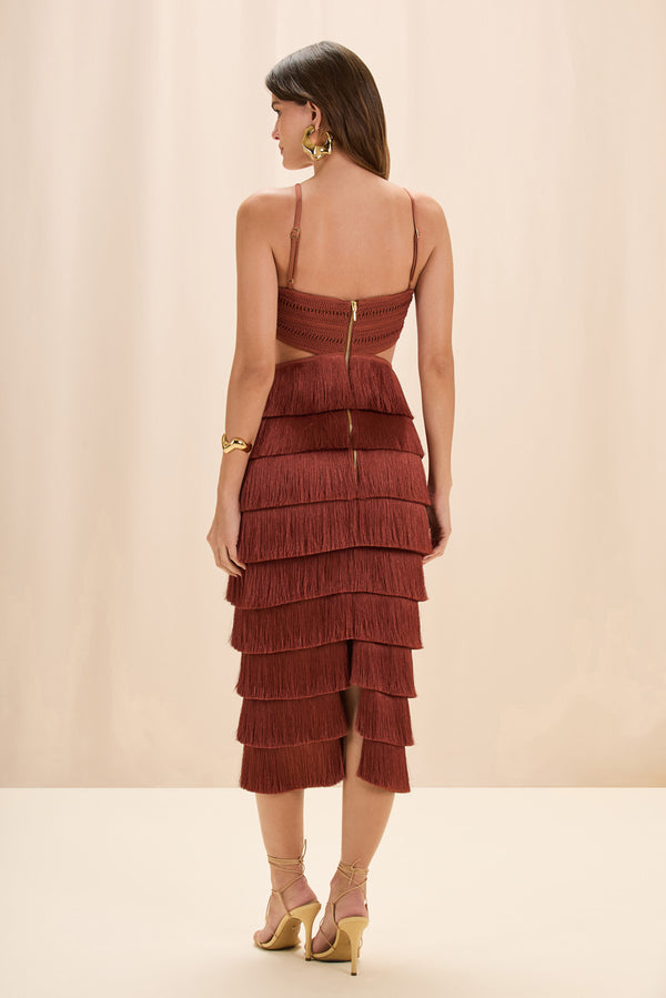 Patbo AMBER FRINGE MIDI DRESS