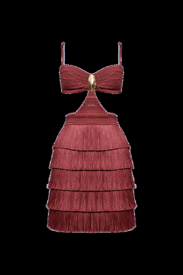 Patbo AMBER FRINGE MINI DRESS