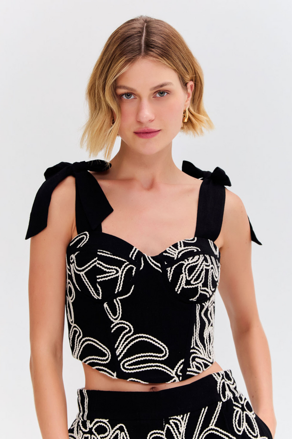 patbo ASAS LINEN LACE TOP