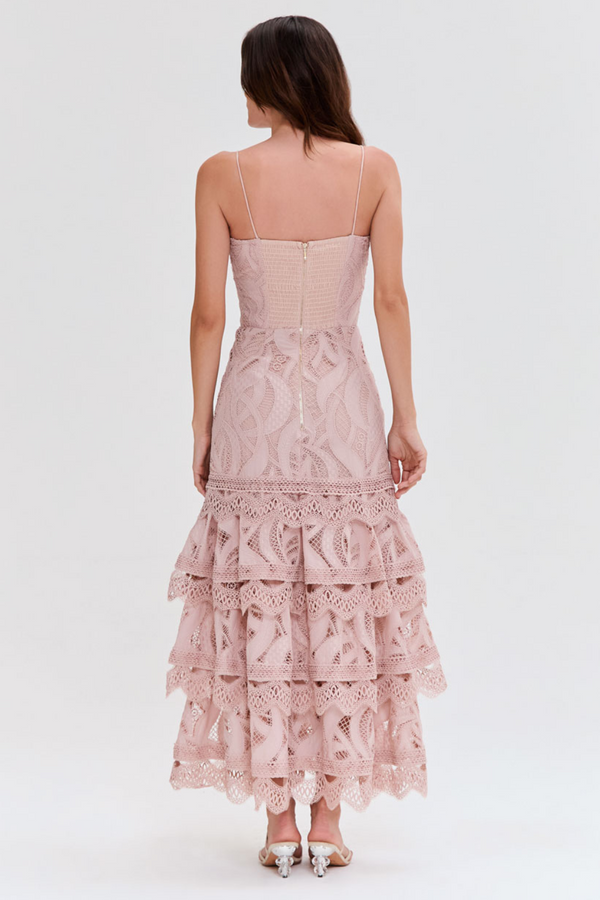 Patbo AURA LACE FLUTTER MIDI DRESS