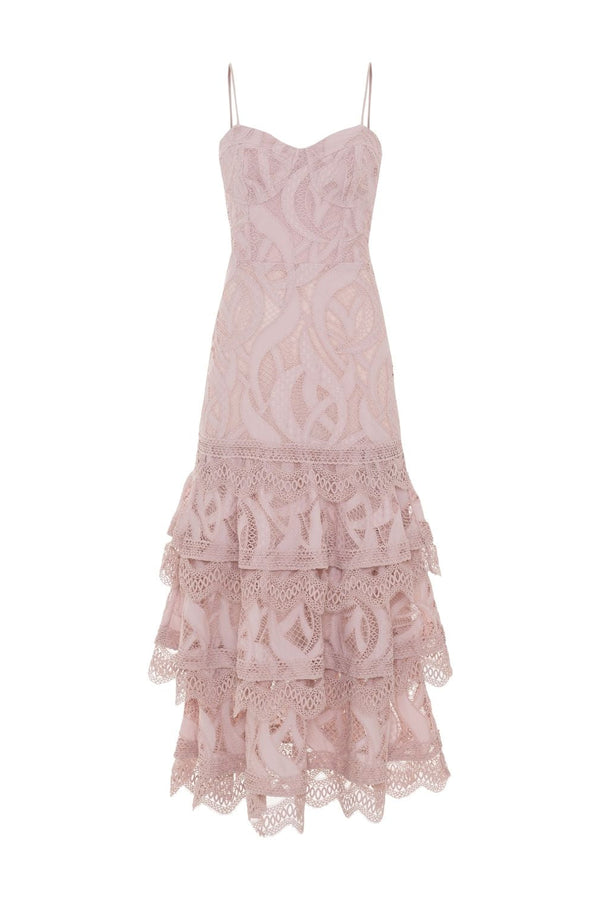 Patbo AURA LACE FLUTTER MIDI DRESS