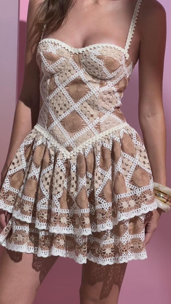 Patbo BOSSA CROCHET MINI DRESS