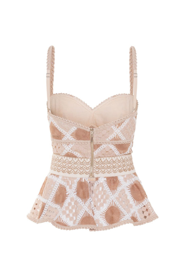 Patbo BOSSA CROCHET PEPLUM TOP