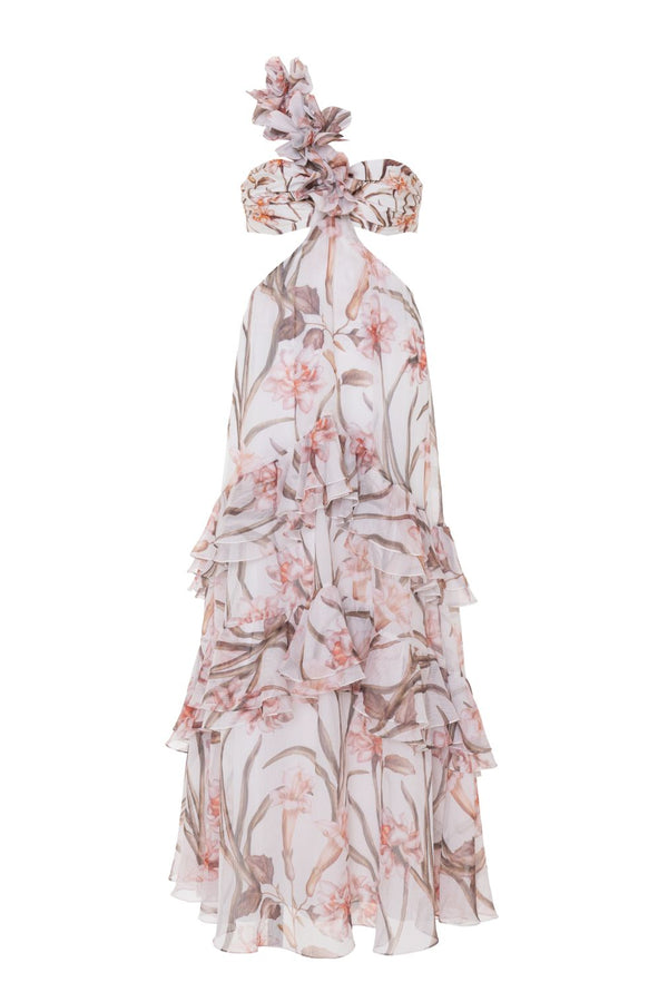 Patbo BOTANIC RETRO FLOWER APPLIQUE BEACH DRESS