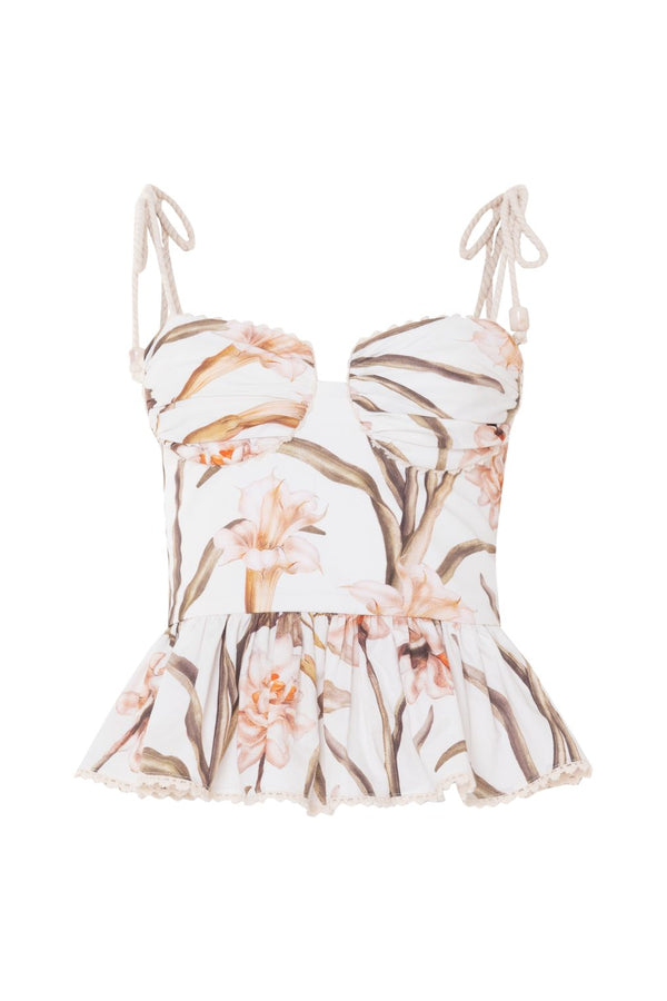 Patbo BOTANIC RETRO PEPLUM TOP