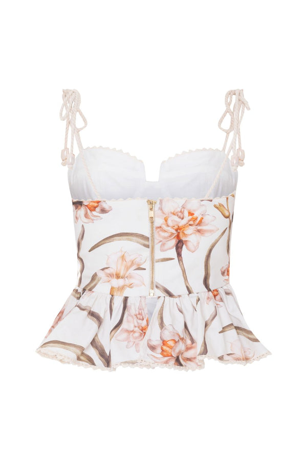 Patbo BOTANIC RETRO PEPLUM TOP