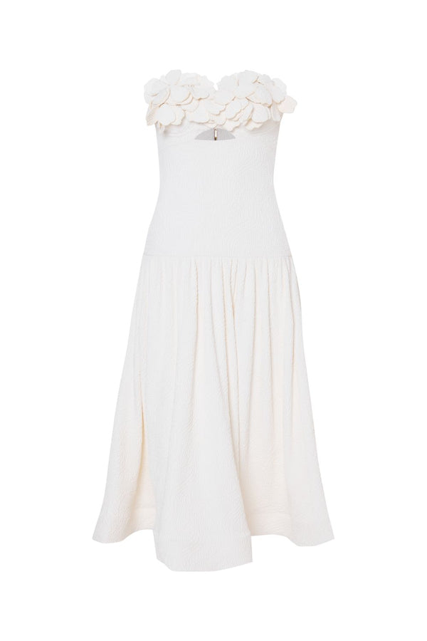 Patbo BREEZE JACQUARD FLOWER APPLIQUE MIDI DRESS