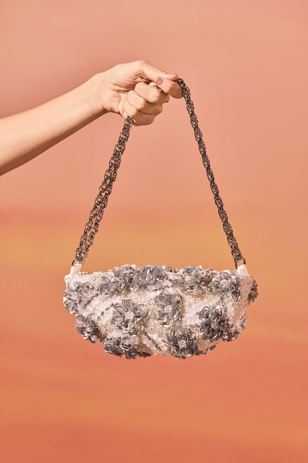 patbo BRUMA COTTON POPLIN BAG EMBROIDERED FLOWERS