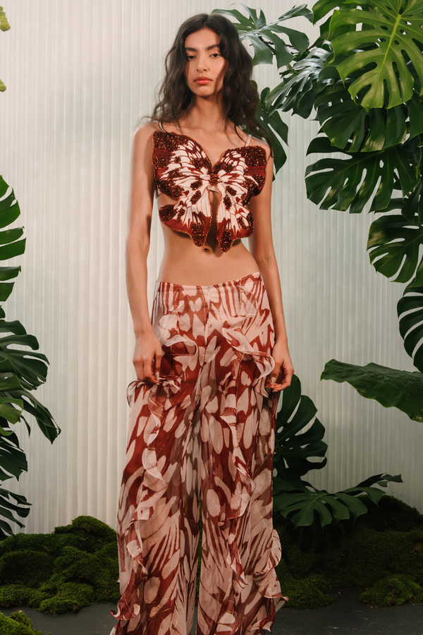 Patbo BUTTERFLY PRINTED TOP (RUNWAY)