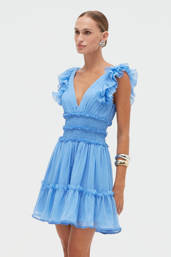 patbo CHIFFON WONDERLAND FLUTTER MINI DRESS
