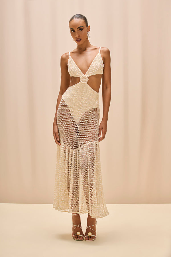 patbo CROCHET BLOOM CUT OUT BEACH DRESS