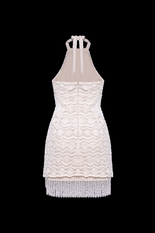 Patbo CROCHET BLOOM HALTERNECK MINI DRESS