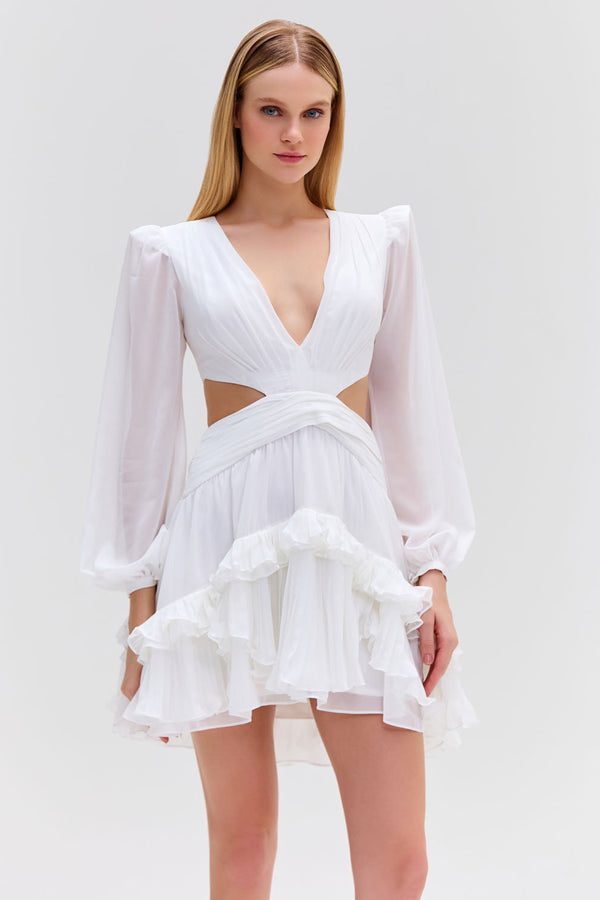 patbo DEEP-V CUTOUT MINI DRESS