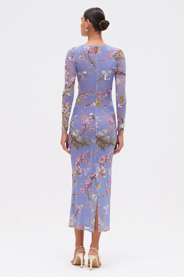 Patbo DELICATA EMBROIDERED TULLE MIDI DRESS