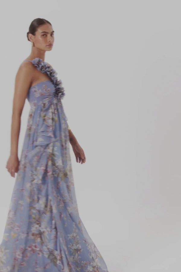 Patbo DELICATA FLOWER APPLIQUE GOWN