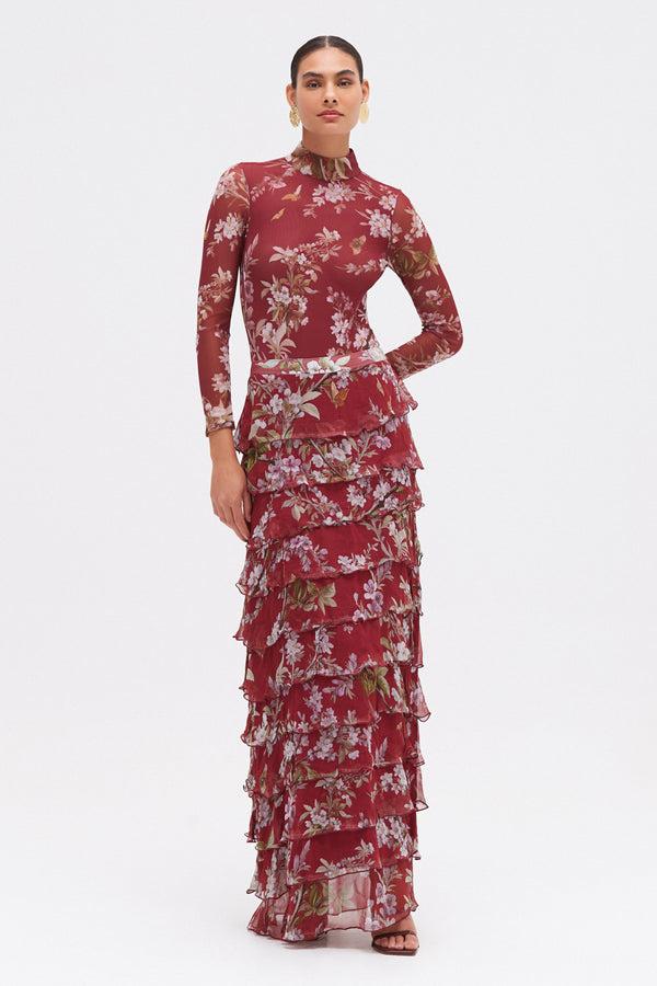 patbo DELICATA FLUTTER MAXI SKIRT