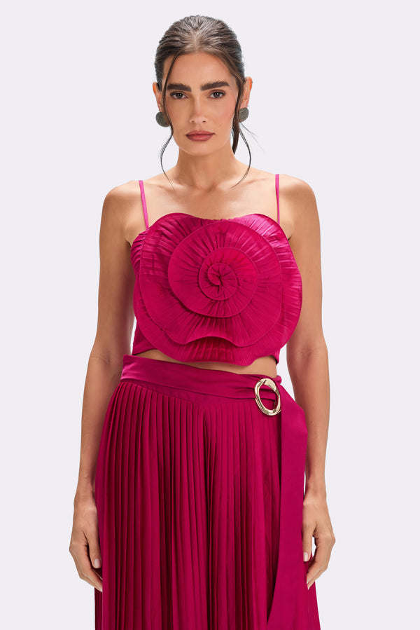 patbo DREAM SATIN FLOWER TOP