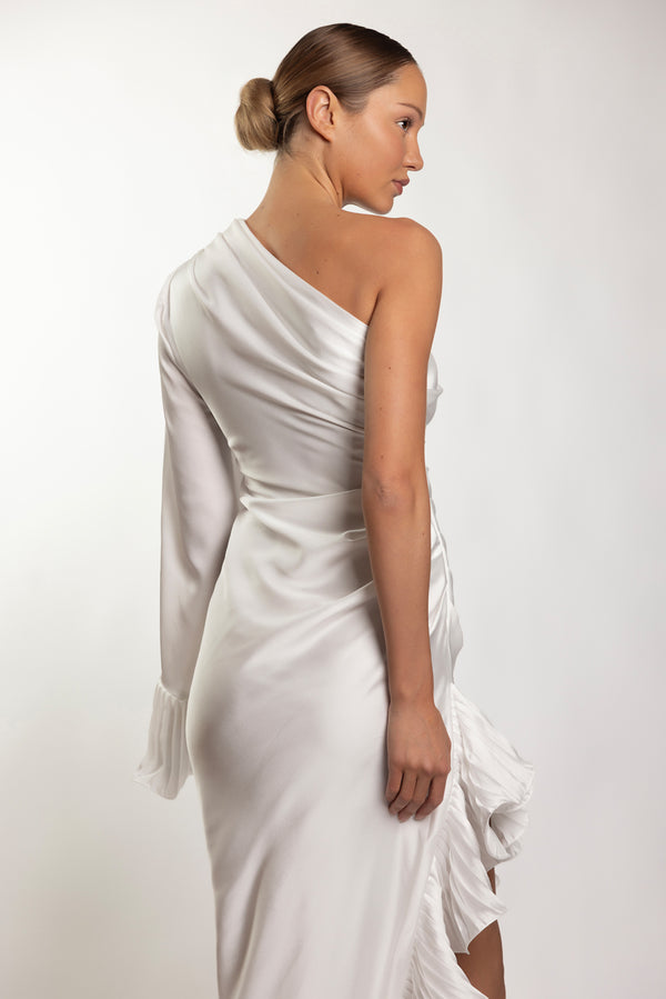 Patbo DREAM SATIN ONE SHOULDER MIDI DRESS