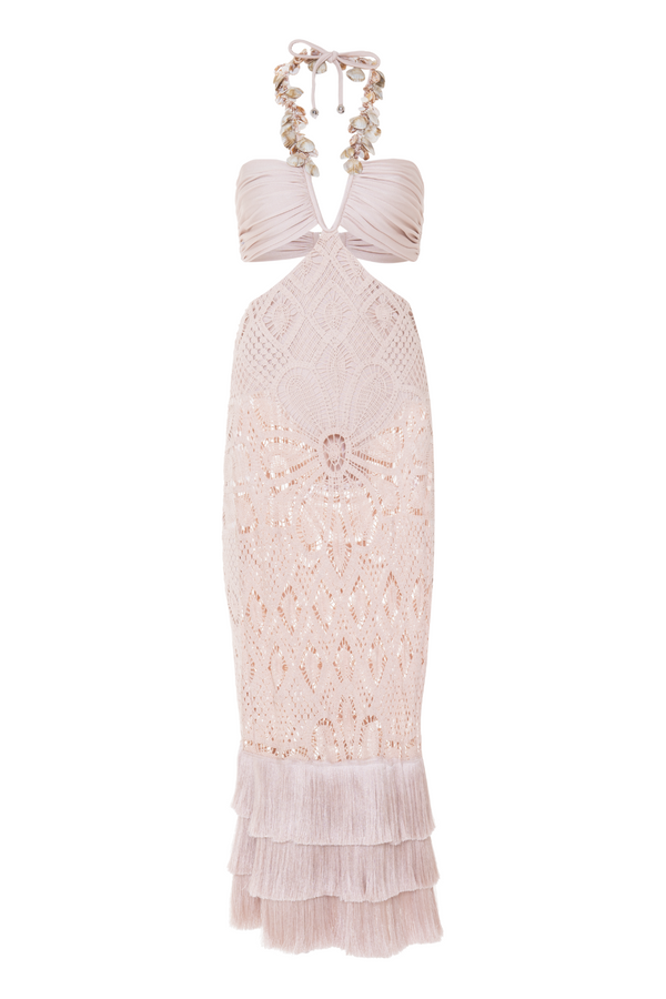 Patbo FLOWER CROCHET EMBROIDERED MIDI DRESS