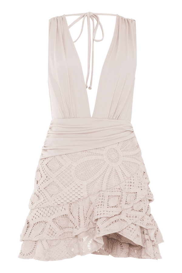 Patbo FLOWER CROCHET MINI DRESS